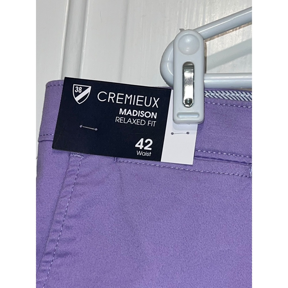Cremieux Madison Relaxed Fit Shorts Mens 42 Purple Comfort Stretch Chino NWT - Picture 2 of 5